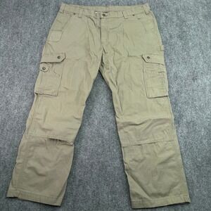 Carhartt Pants Mens 42x29 Khaki‎ Relaxed Fit Double Knee Ripstop Cargo B342-DES
